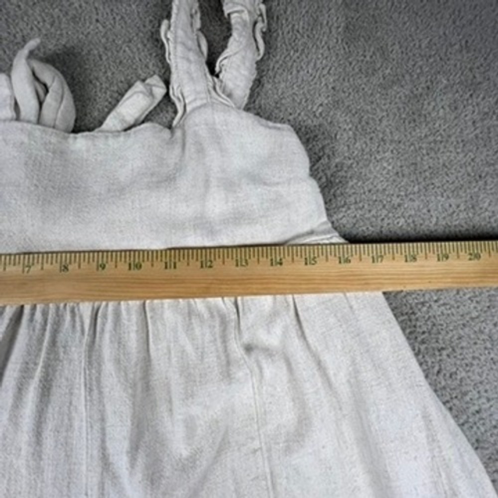 Light Cream Wide-Leg Jumpsuit with Ruffle Straps - Picture 5 of 16